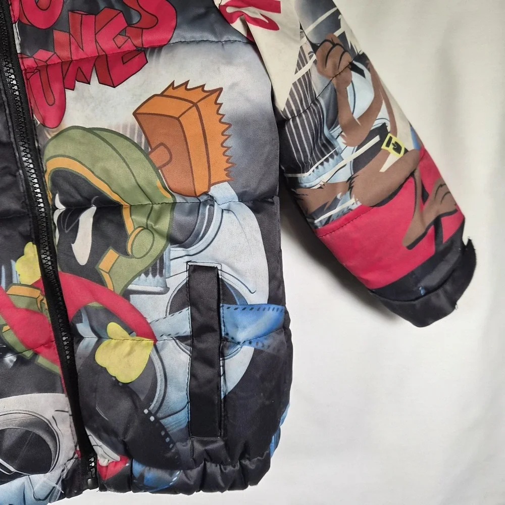 Looney Tunes Members Only Jacket 3T Toddler Puffer‎ Hooded Bugs Bunny Cartoon...